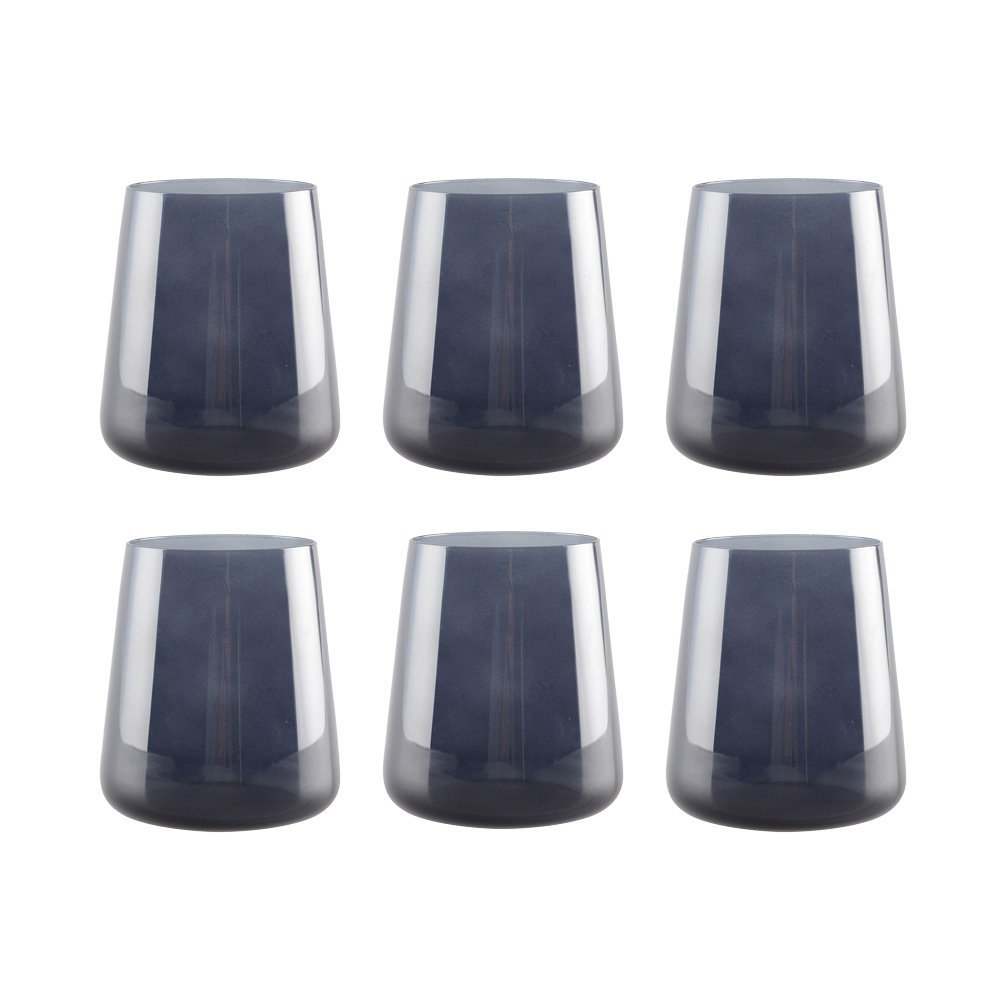 Black water glasses - Lot of 6 cups - CozyVibe.eu